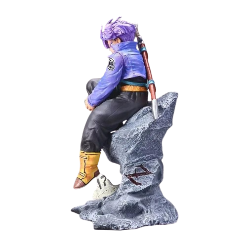 trunks dbz assis sur un rocher