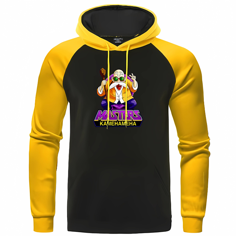 Sweat à capuche noir avec une impression détaillée de Vegeta, personnage emblématique de Dragon Ball Z, parfait pour les fans de la saga et un look dynamique.