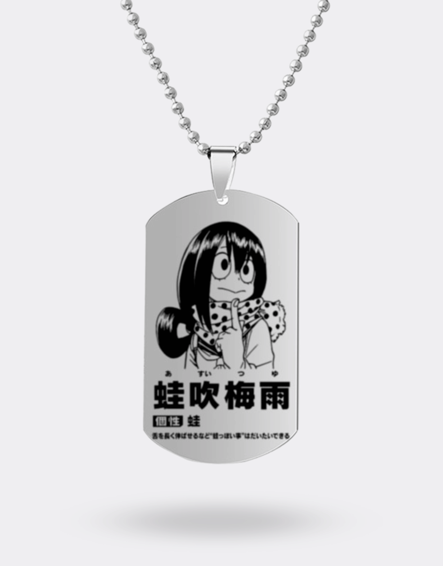 Collier My Hero Academia avec médaillon Tsuyu