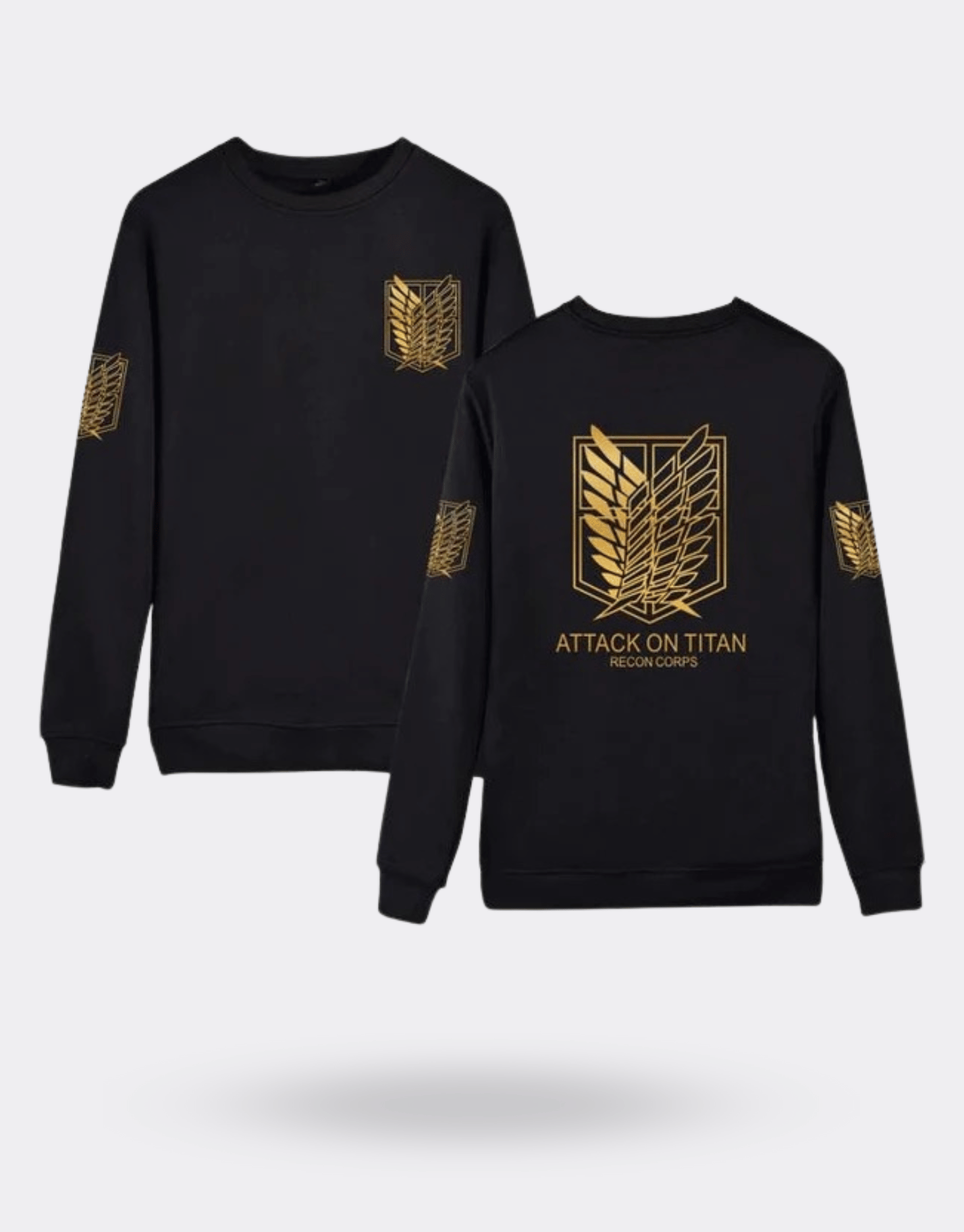 Manga Attack on Titan Exploration Battalion Sweatshirt with Gold Badge