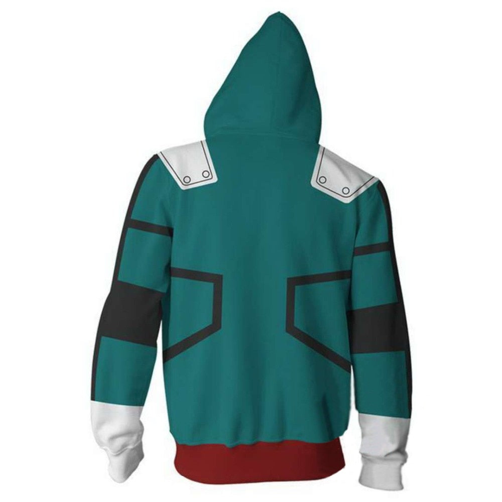 Sweat Zippé My Hero Academia Izuku vert et noir