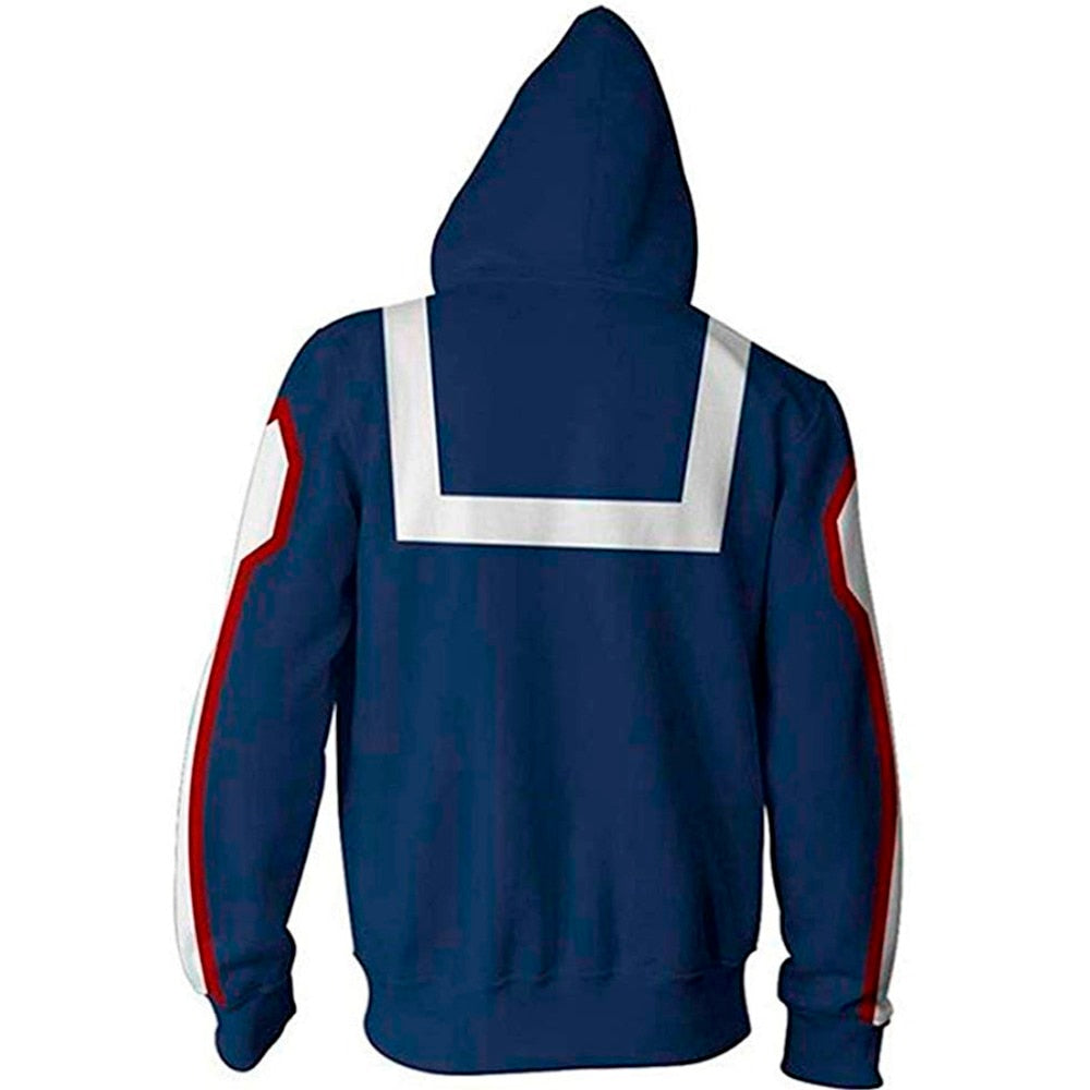 Sweat Zippé My Hero Academia Shoto bleu blanc et rouge