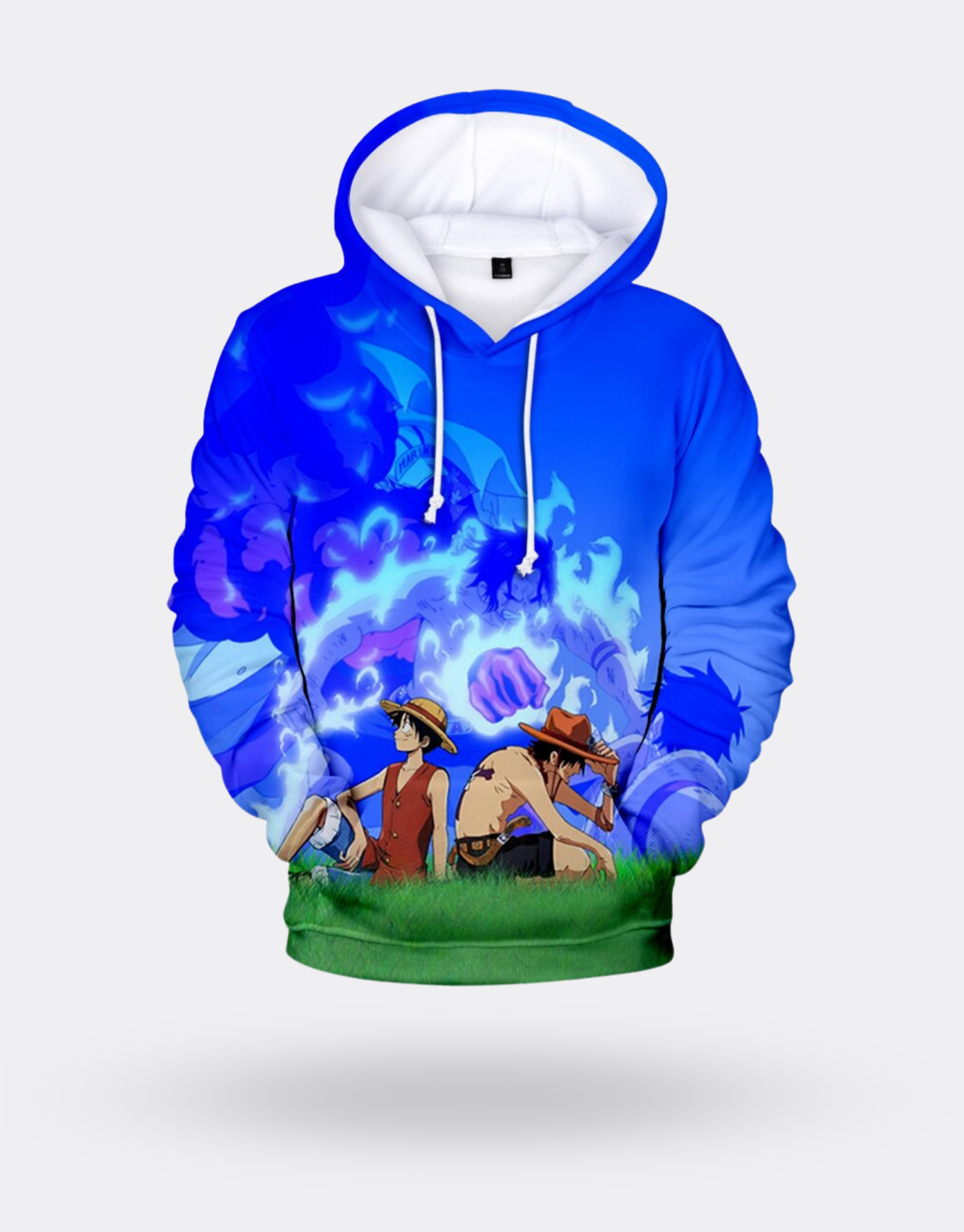 One Piece Ace & Luffy back to back blue sweatshirt