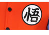 Veste teddy orange et bleu dragon ball z logo avant kanji go