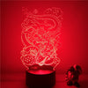 Lampe LED 3D Dragon ball Petit Goku et Shenron