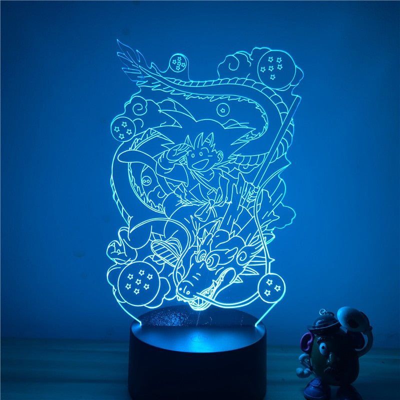 Lampe LED 3D Dragon ball Petit Goku et Shenron