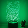 Lampe LED 3D Dragon ball Petit Goku et Shenron
