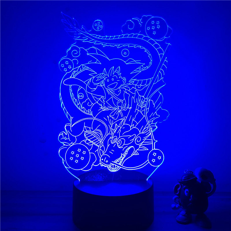 Lampe LED 3D Dragon ball Petit Goku et Shenron