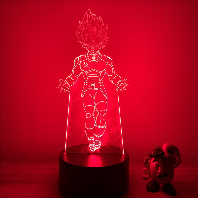 Lampe LED 3D Dragon ball prince Vegeta