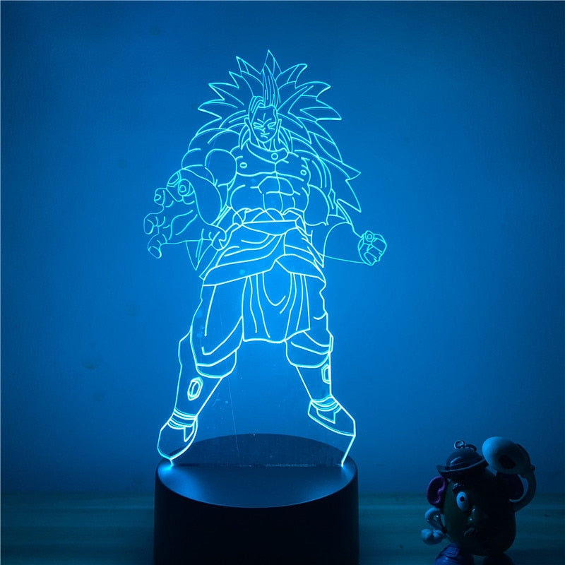Lampe LED 3D Dragon ball Broly SSJ légendaire