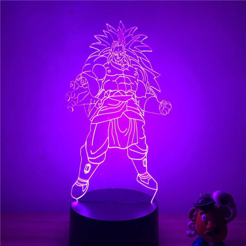 Lampe LED 3D Dragon ball Broly SSJ légendaire