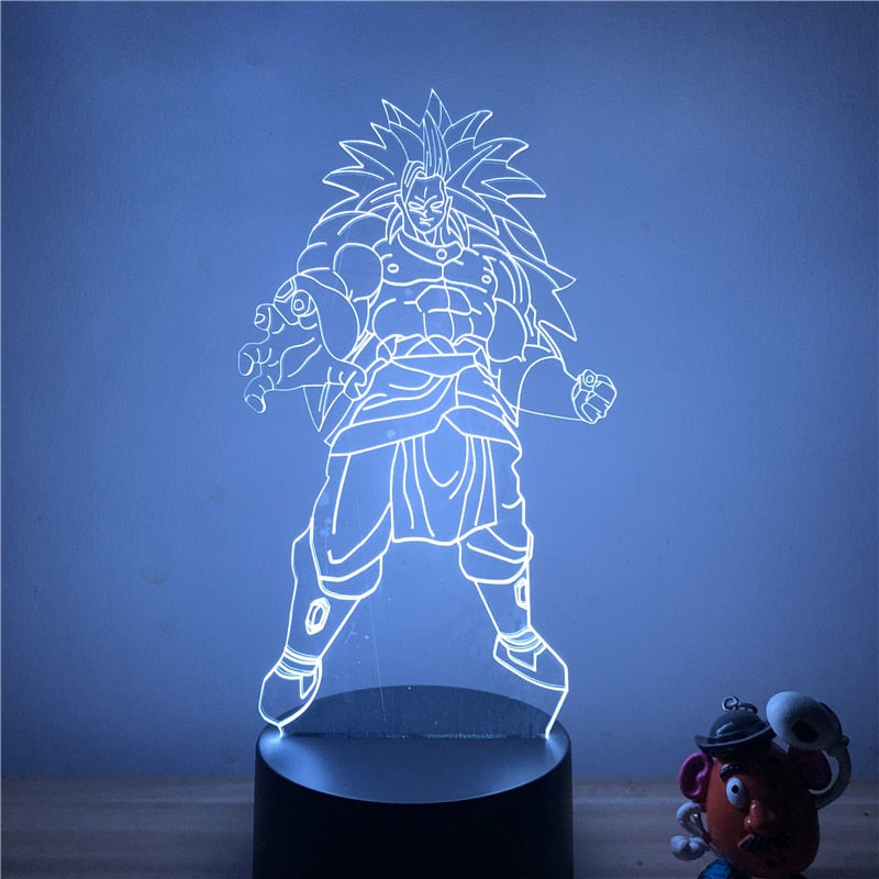 Lampe LED 3D Dragon ball Broly SSJ légendaire