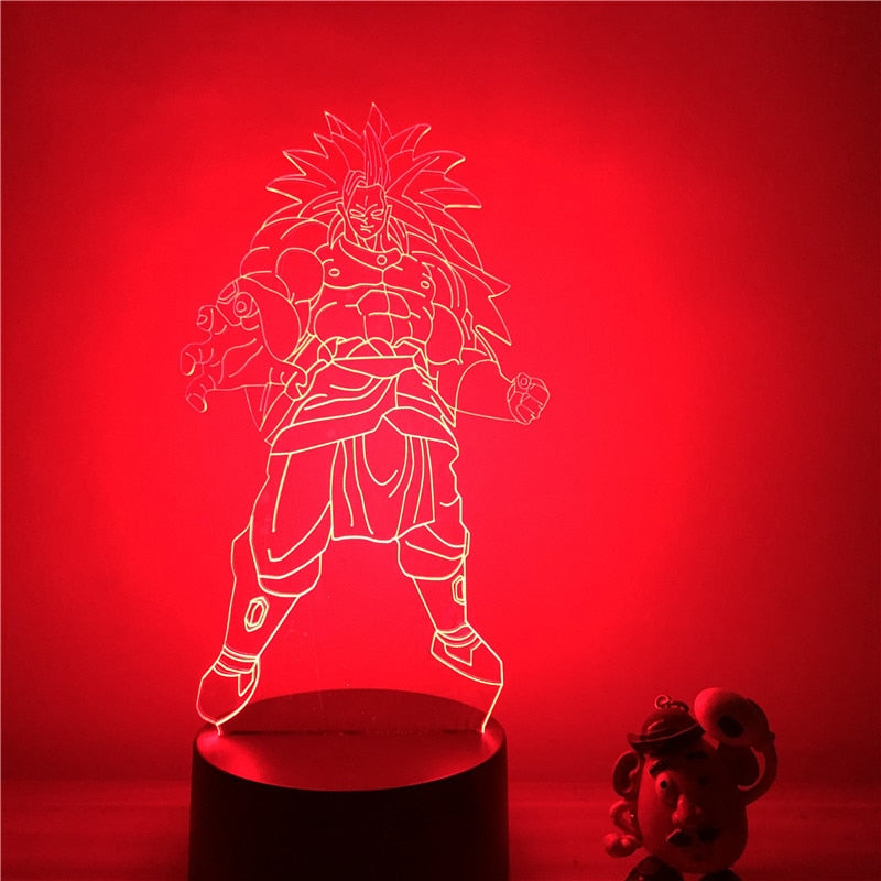 Lampe LED 3D Dragon ball Broly SSJ légendaire