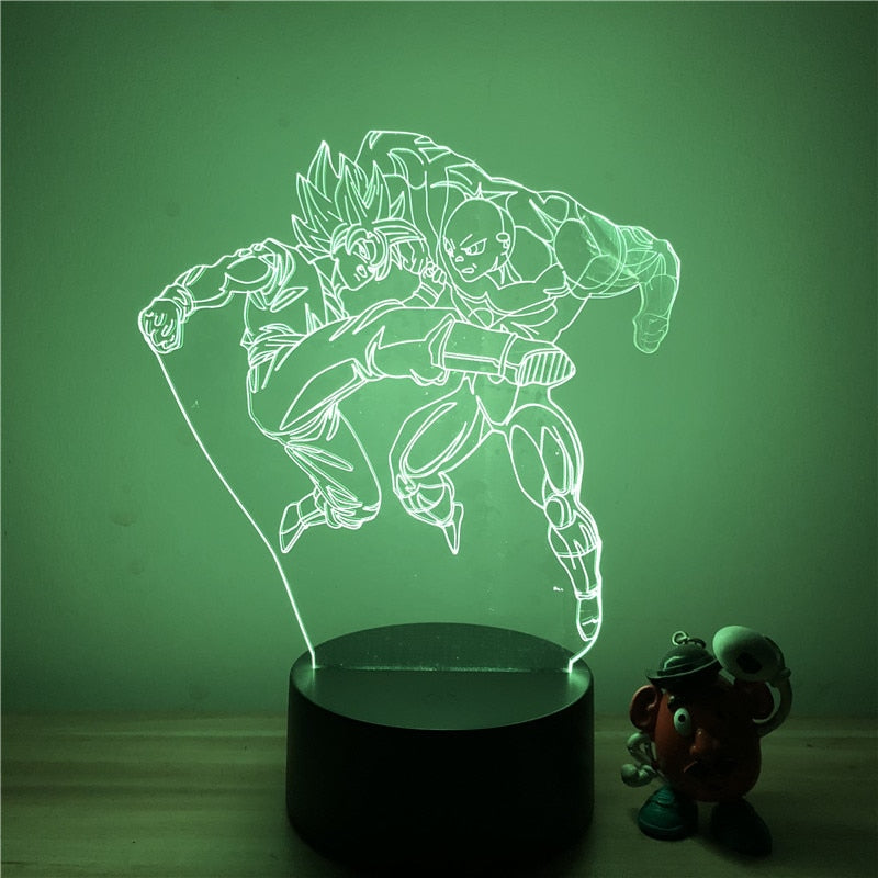 Lampe LED 3D Dragon ball Goku vs Jiren le gris