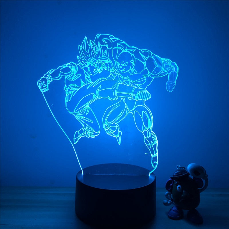 Lampe LED 3D Dragon ball Goku vs Jiren le gris
