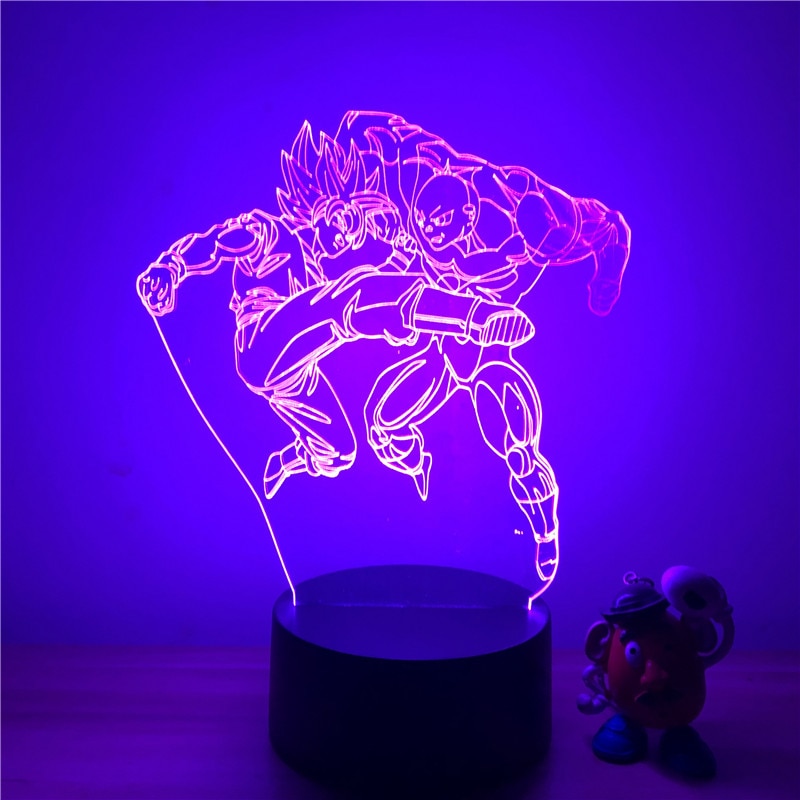 Lampe LED 3D Dragon ball Goku vs Jiren le gris