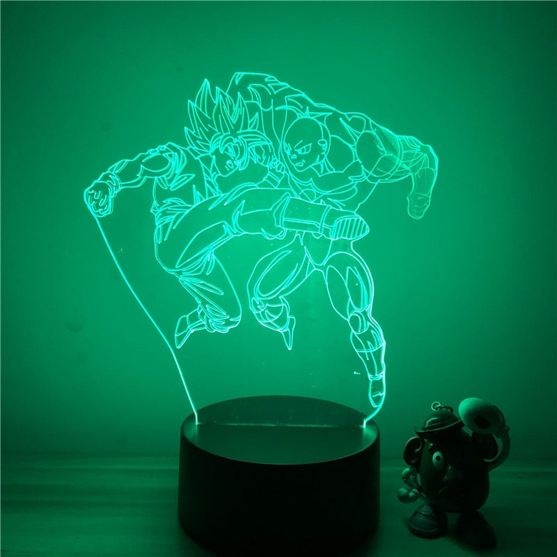Lampe LED 3D Dragon ball Goku vs Jiren le gris