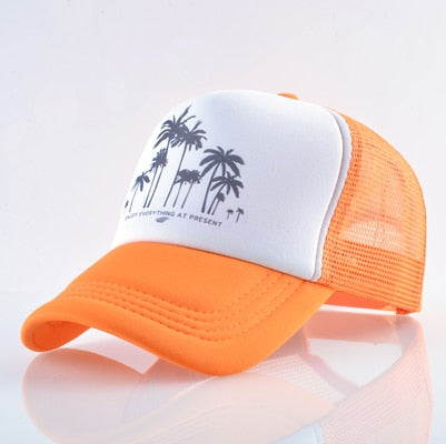 Casquette américaine palmier orange vue de profil