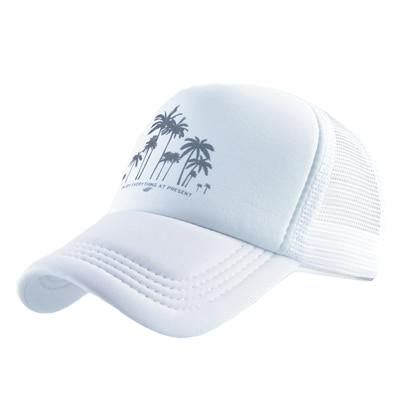 Casquette américaine palmier blanche vue de profil