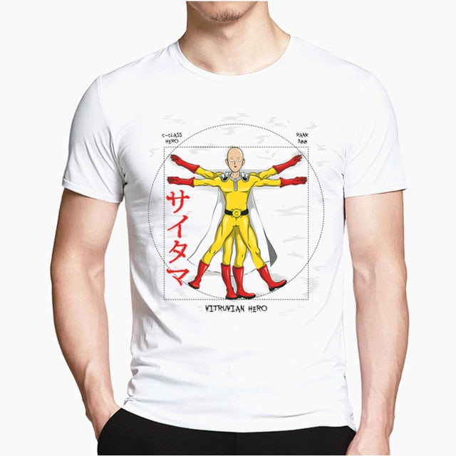 Manga One Punch Man Saitama Vitruvian Man T-Shirt