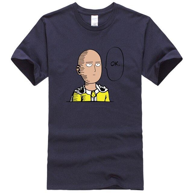 T-Shirt manga navy saitama ok one punch man
