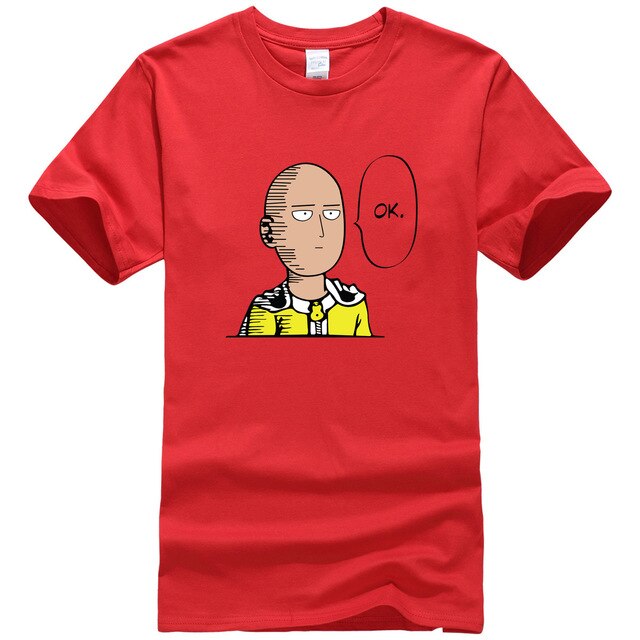 T-Shirt manga rouge saitama ok one punch man