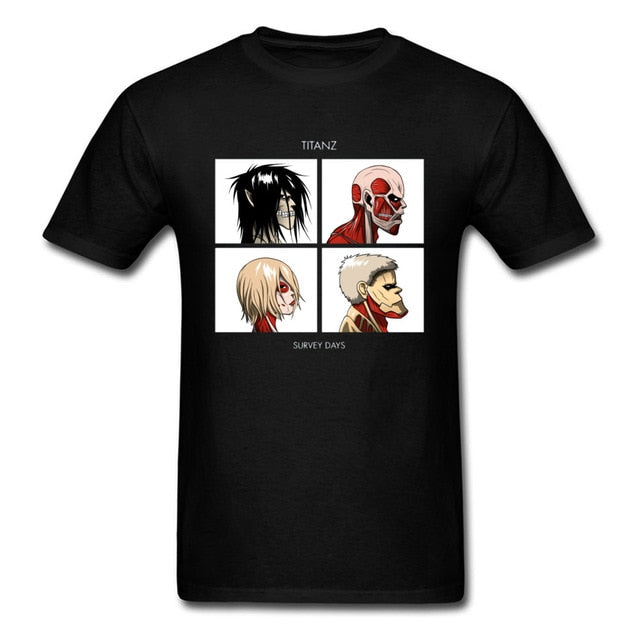 T-shirt manga noir titans aot