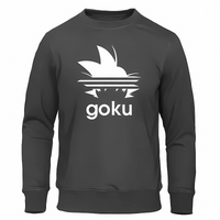 Sweat gris foncé avec un design minimaliste de Goku en blanc, inspiré de Dragon Ball Z. Ce vêtement moderne et confortable est parfait pour les fans d’anime et de manga souhaitant un look élégant et discret.