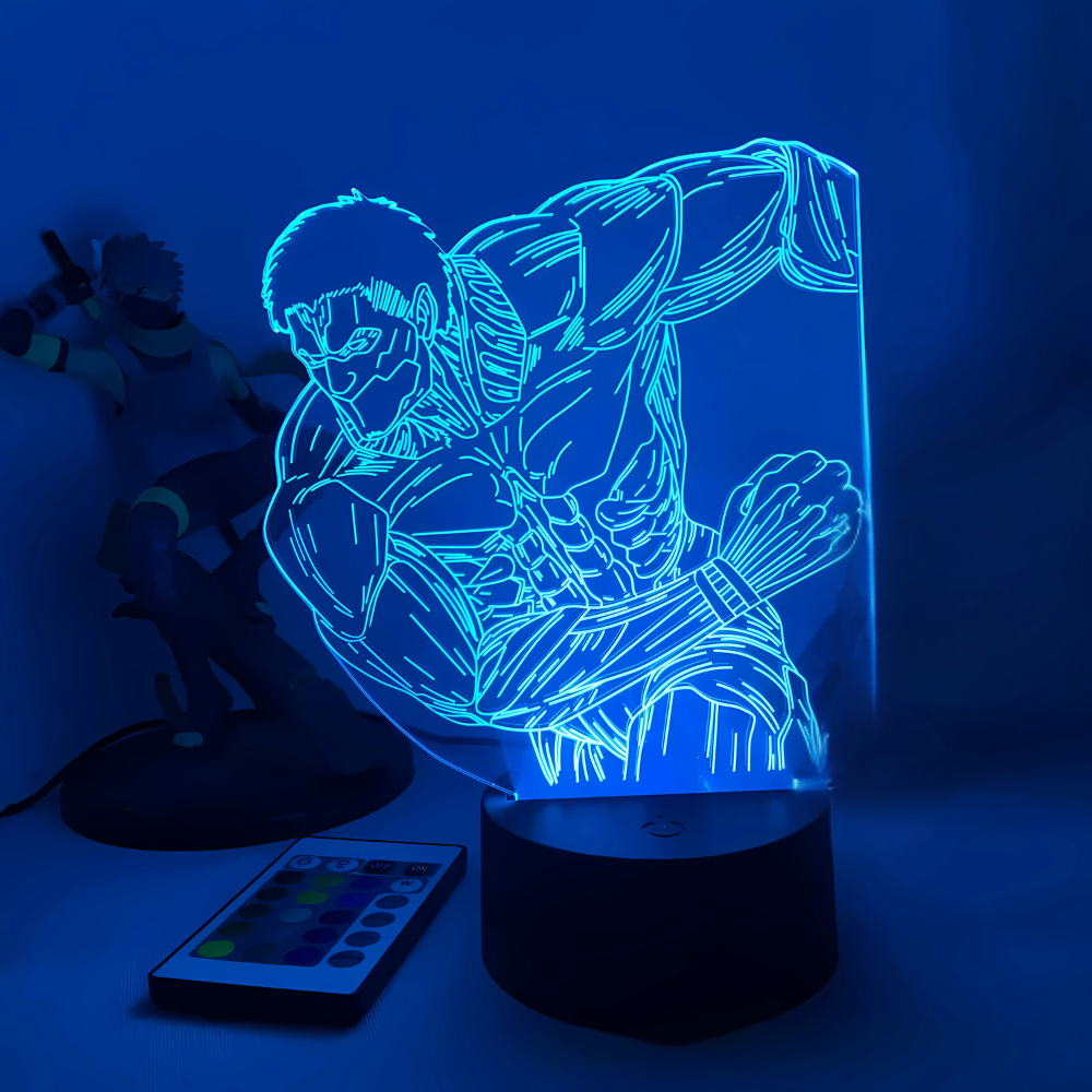 Lampe LED 3D Attaque des Titans Titan Cuirassé