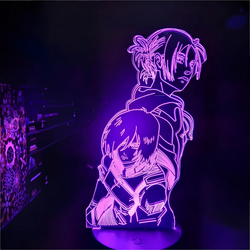 ATTACK ON TITAN Eren and Mikasa 3D LED Lamp