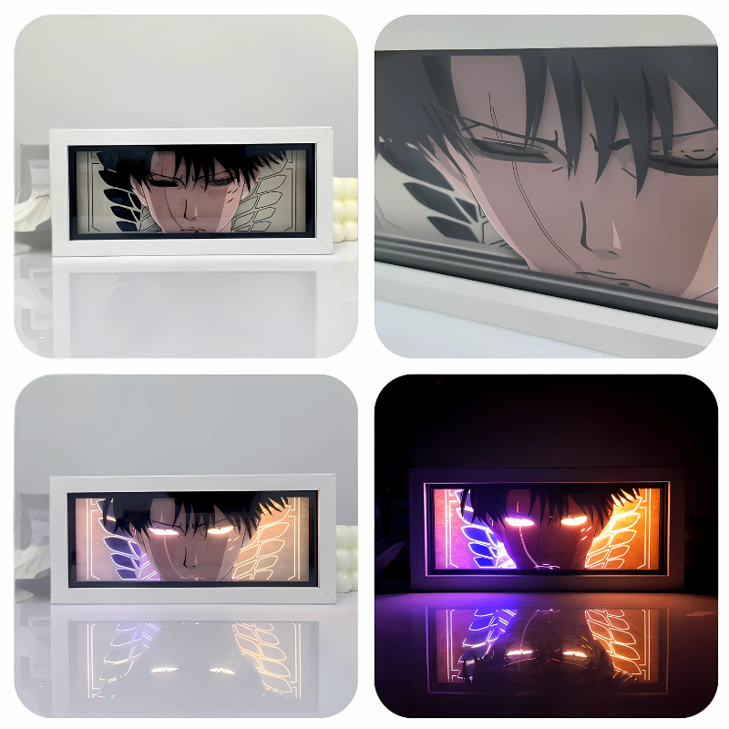 Cadre LED Lumineux L'Attaque des Titans Levi Ackerman regard