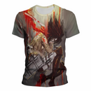 T-shirt Attaque des Titans Mikasa en Plein Combat