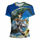 T-shirt Attaque des Titans Levi Ackerman en Action