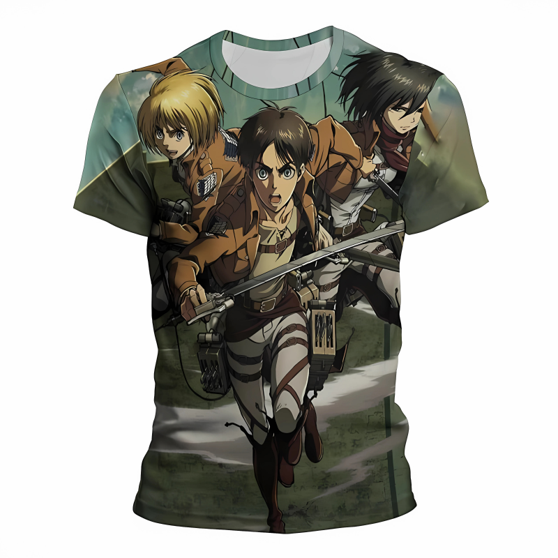 T-shirt Attaque des Titans Trio Eren, Mikasa et Armin