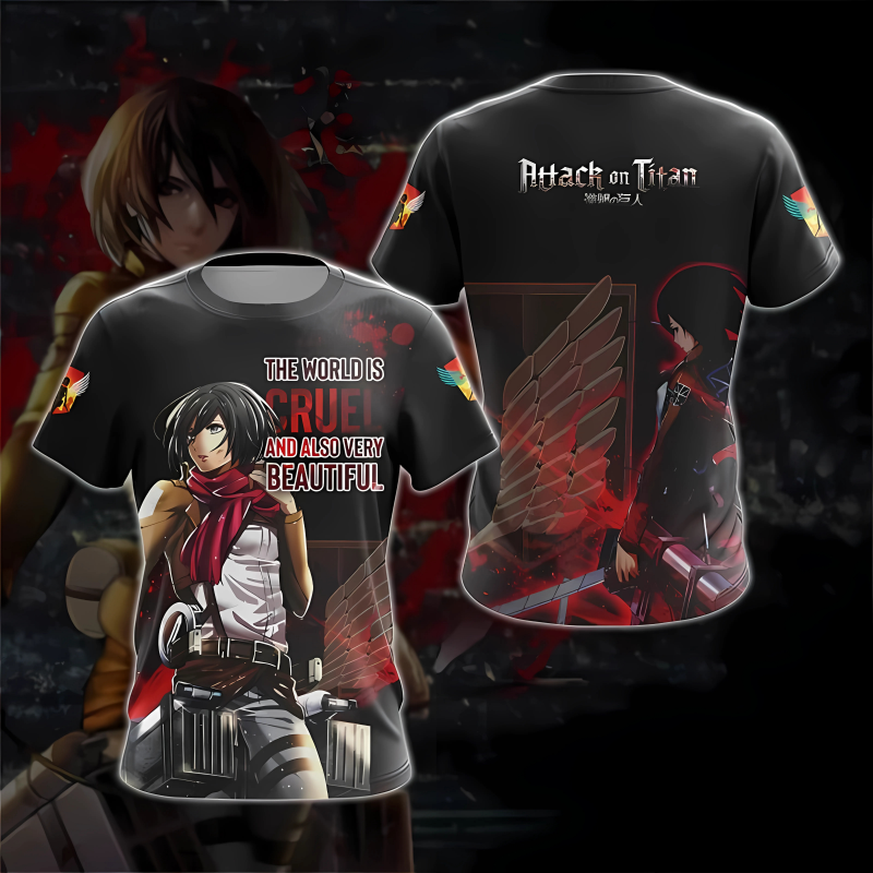 T-shirt Attack on Titan Mikasa Ackerman et sa célèbre citation