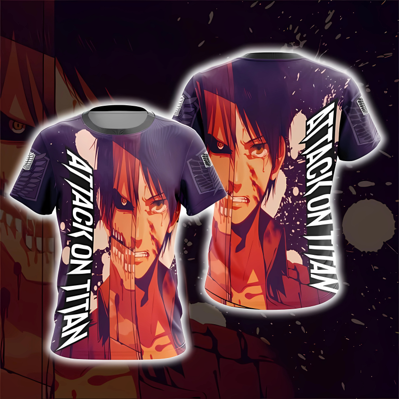 T-shirt Attack on Titan Eren Jäger et le Pouvoir des Titans