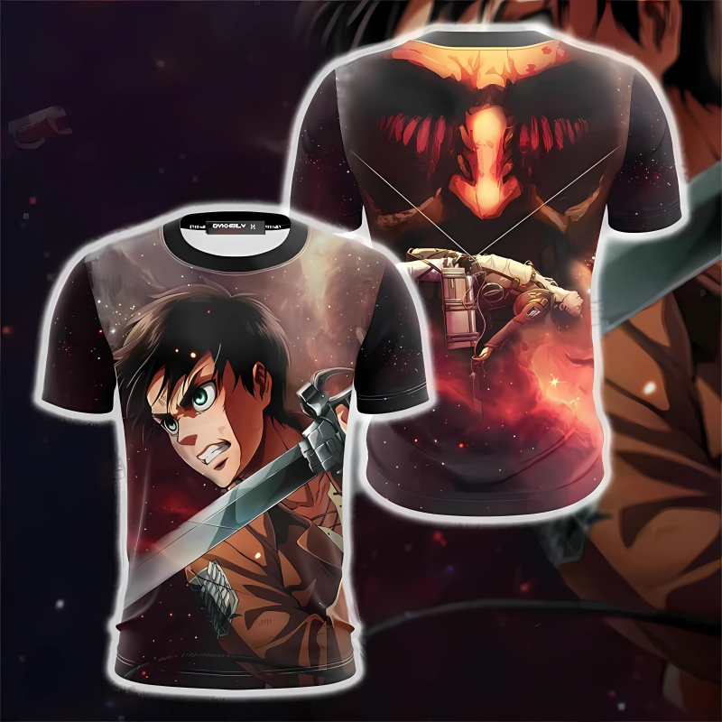 T-shirt Eren Jäger Transformation et Bataille épique