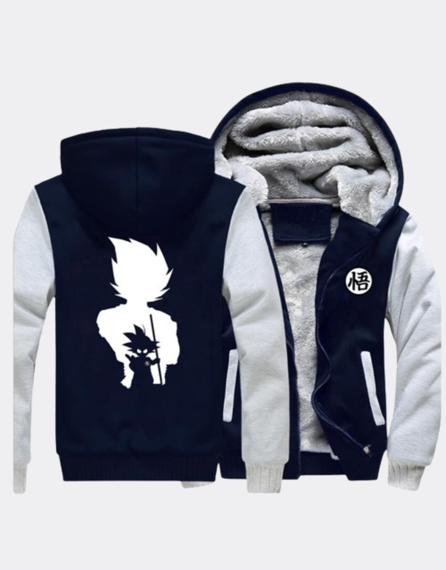 Veste Manga polaire à capuche Ombres Saiyans