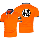 Polo Dragon Ball Z inspiré de l'uniforme de Goku, de couleur orange avec le symbole Kanji "悟" imprimé sur la poitrine et dans le dos. Conçu en tissu respirant et à séchage rapide pour un confort optimal. Idéal pour les fans de manga et d'anime.