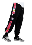 Black and Multicolor One Piece Jogging Pants