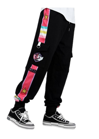 Black and Multicolor One Piece Jogging Pants