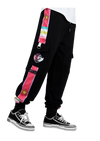 Black and Multicolor One Piece Jogging Pants