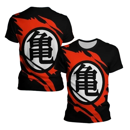 Dragon Ball Z Kanji Kame sports manga t-shirt