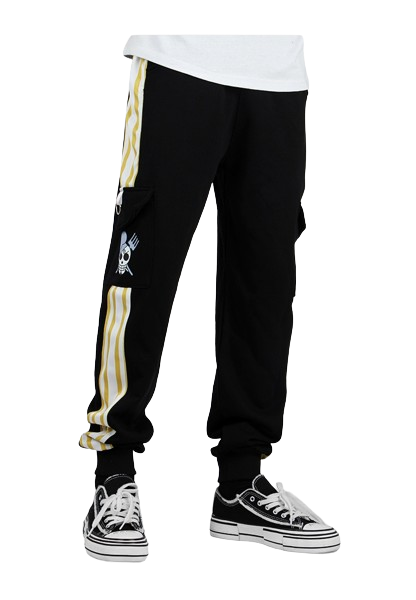 Pantalon Jogging One Piece Bandes Jaune et Noir