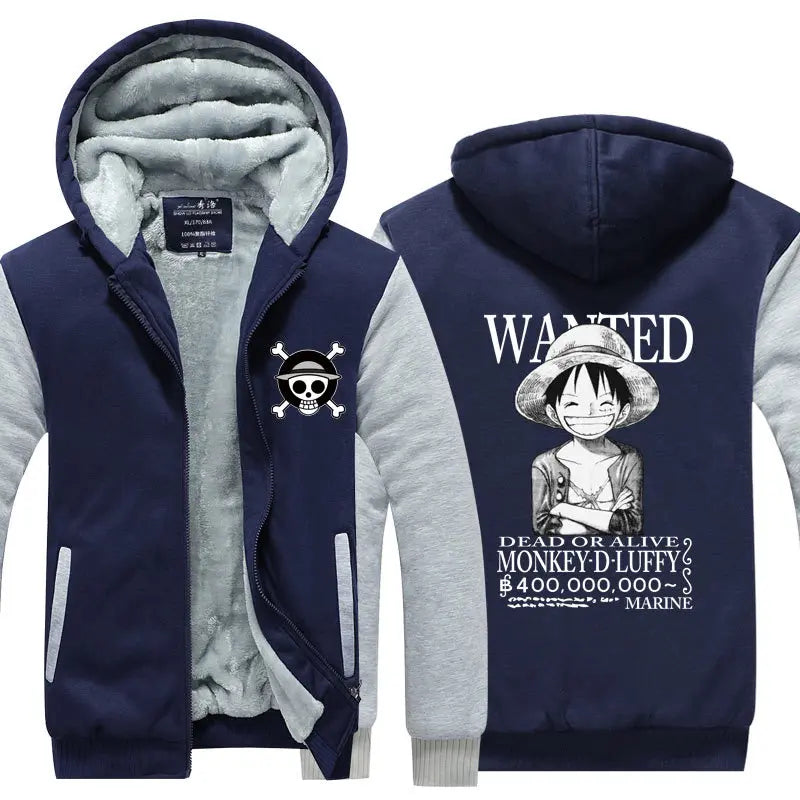 Veste polaire One Piece Monkey D. Luffy Wanted