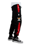 One Piece Pirate King Black and Red Jogging Pants