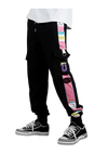 Black and Multicolor One Piece Jogging Pants