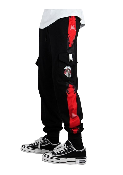 One Piece Pirate King Black and Red Jogging Pants