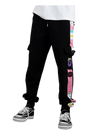 Black and Multicolor One Piece Jogging Pants