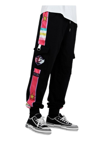 Black and Multicolor One Piece Jogging Pants